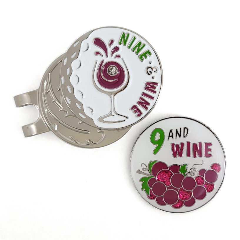 9 and Wine with Magnetic Hat Clip